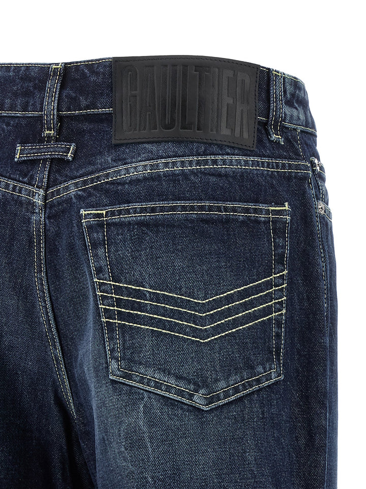 Jean Paul Gaultier The Blue Cut-Out Jeans - Blu | 9c37cc625a0bda4f61b0871ffa54551cd159b60d
