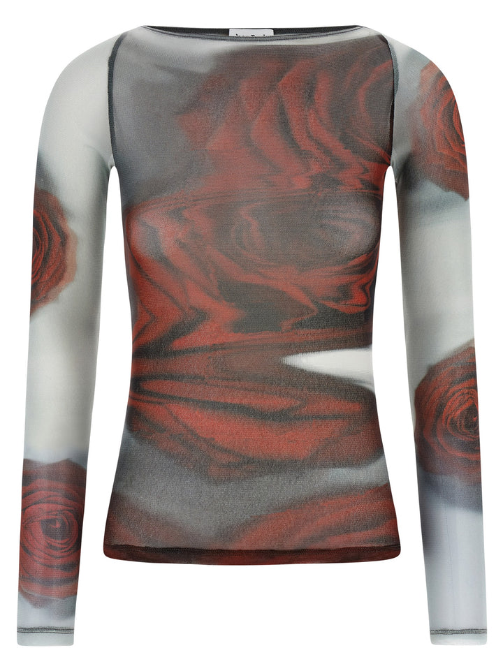 Jean Paul Gaultier The Red Blurry Roses Top - Multicolor | b3c0ec1d4688ff0ec83df752a2cb0a6bdc5ebfbb