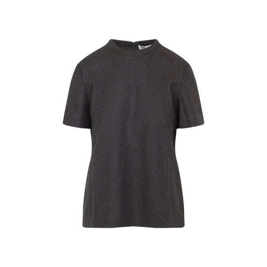Brown Fitted Virgin Wool T-Shirt
