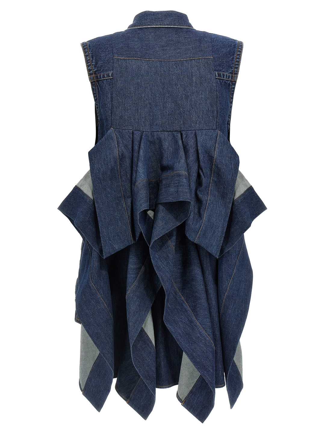 Sacai Ruffled Denim Dress Abiti - Blu | 1f4f50c99947496108d84decca61c1262c087673