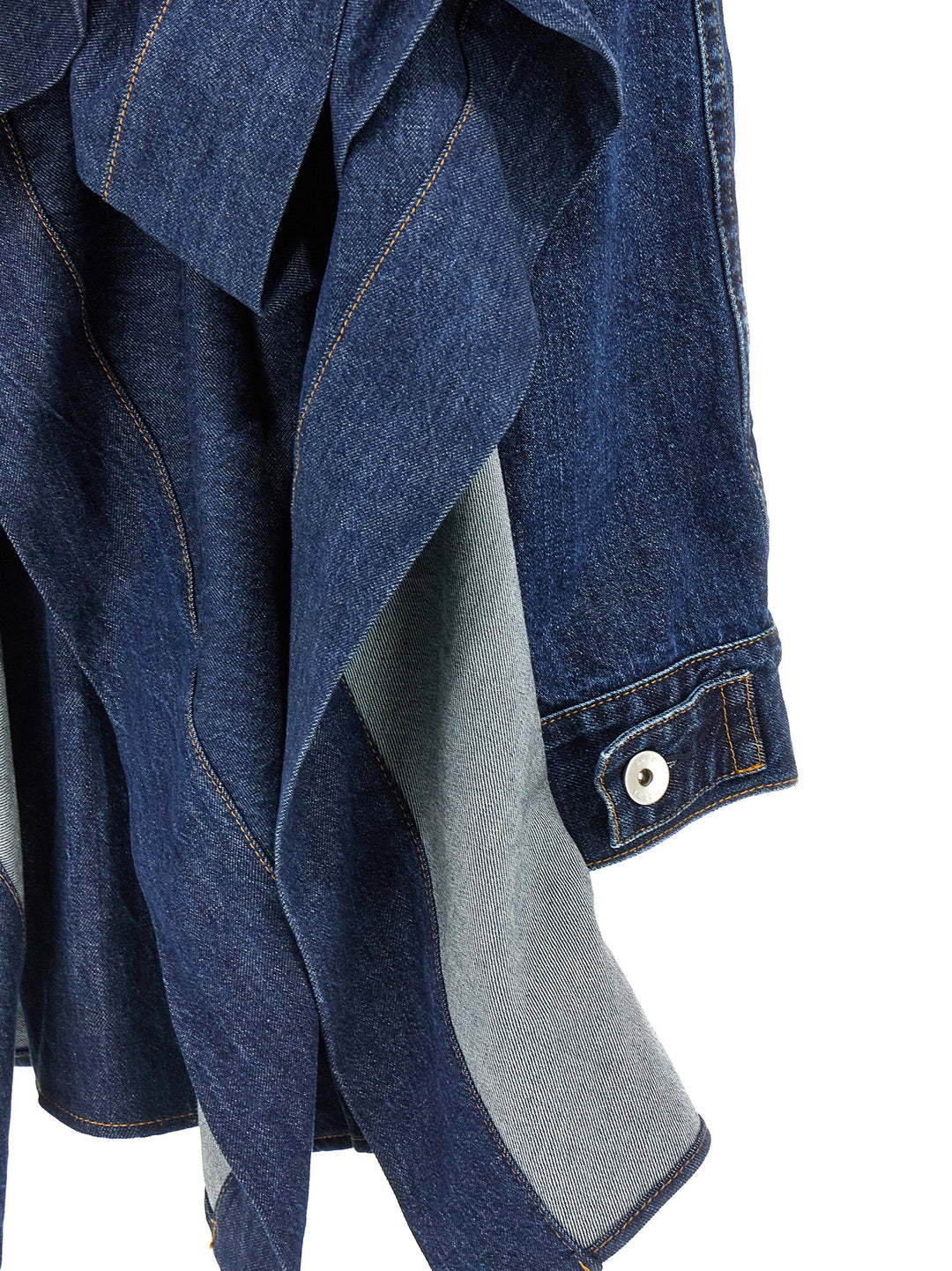 Sacai Ruffled Denim Dress Abiti - Blu | 04c5539386ff90f5b4ef4b424478cd3cc4d6f45b