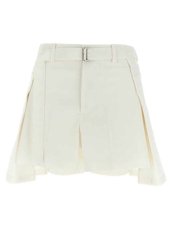 Wool Insert Shorts Bermuda E Short Bianco