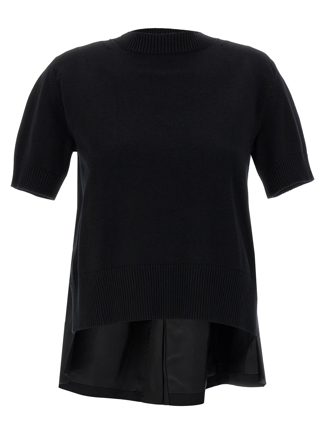 Sacai Patchwork Sweater Maglioni - Nero | f6b7de8fce2fd3119ebf0c7ef56978f4cb9f685f