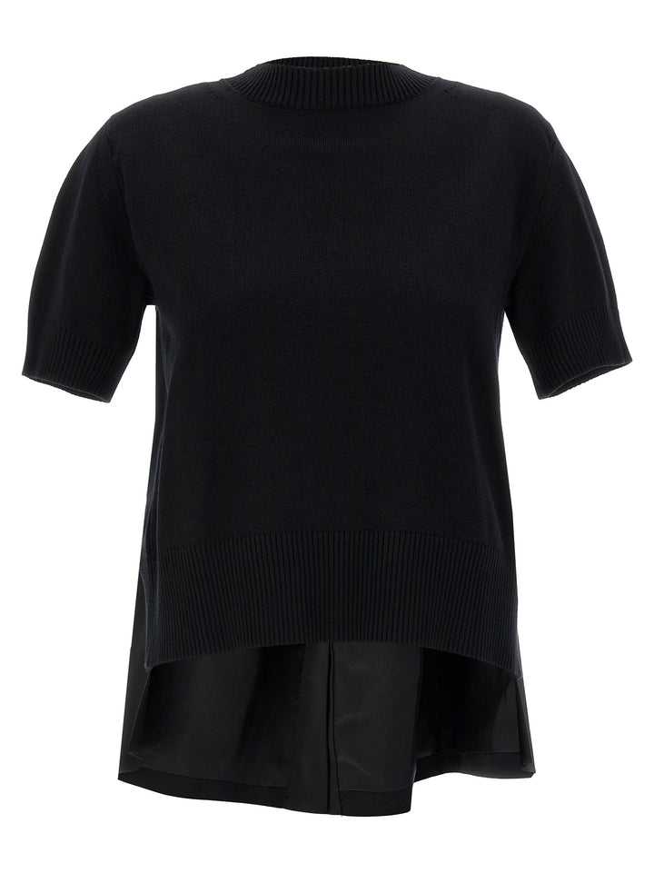 Sacai Patchwork Sweater Maglioni - Nero | f6b7de8fce2fd3119ebf0c7ef56978f4cb9f685f