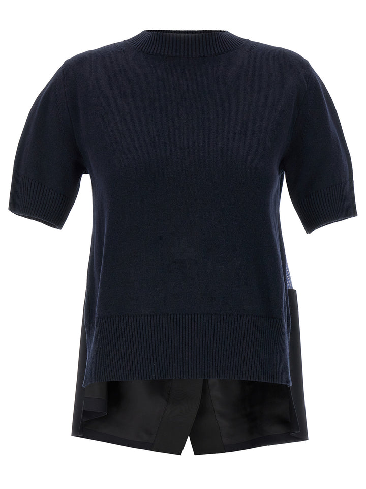 Sacai Patchwork Sweater Maglioni - Blu | bebebed8495d028fd236c4a9dec4d35f9de19fbf
