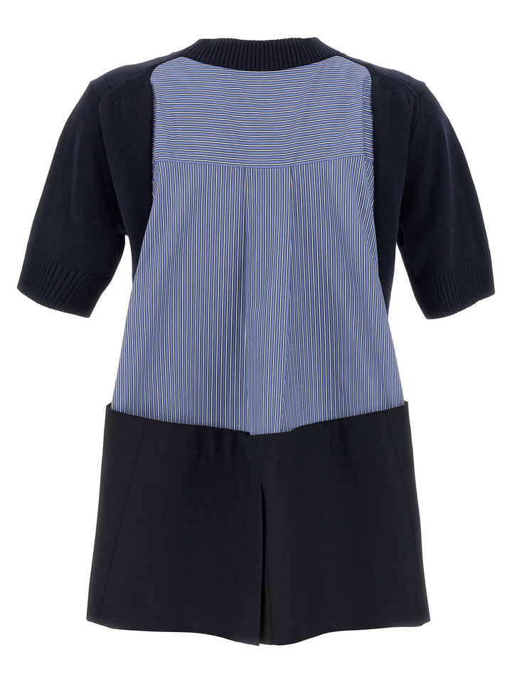Sacai Patchwork Sweater Maglioni - Blu | 844312ff646408bd955bc9da066b0fa4b5252861
