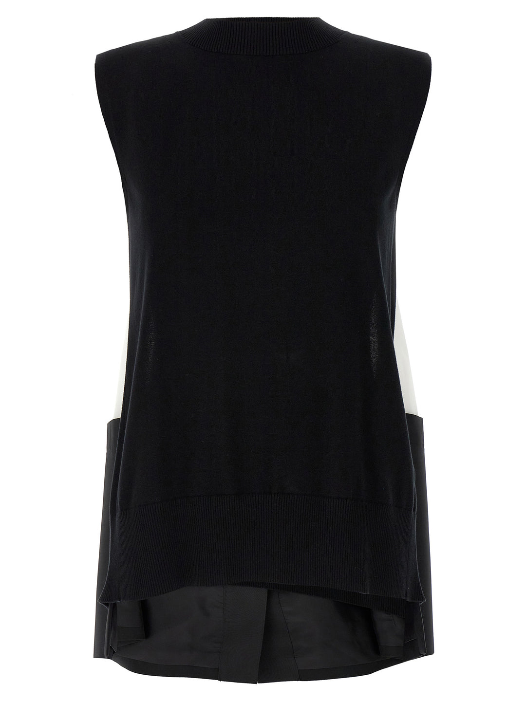 Sacai Patchwork Vest Gilet - Bianco/Nero | 40beaf6e061733712d61ff357649acf2b1e1d082