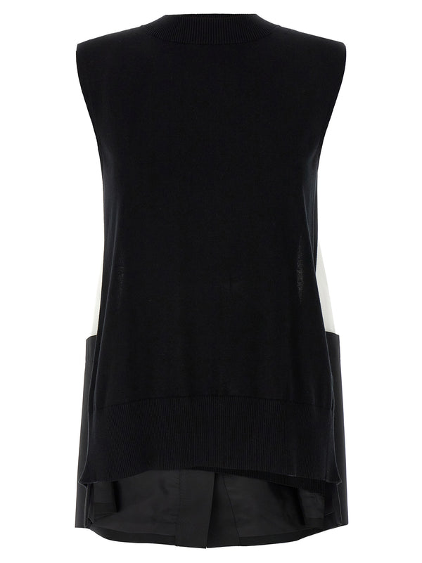Patchwork Vest Gilet Bianco/Nero