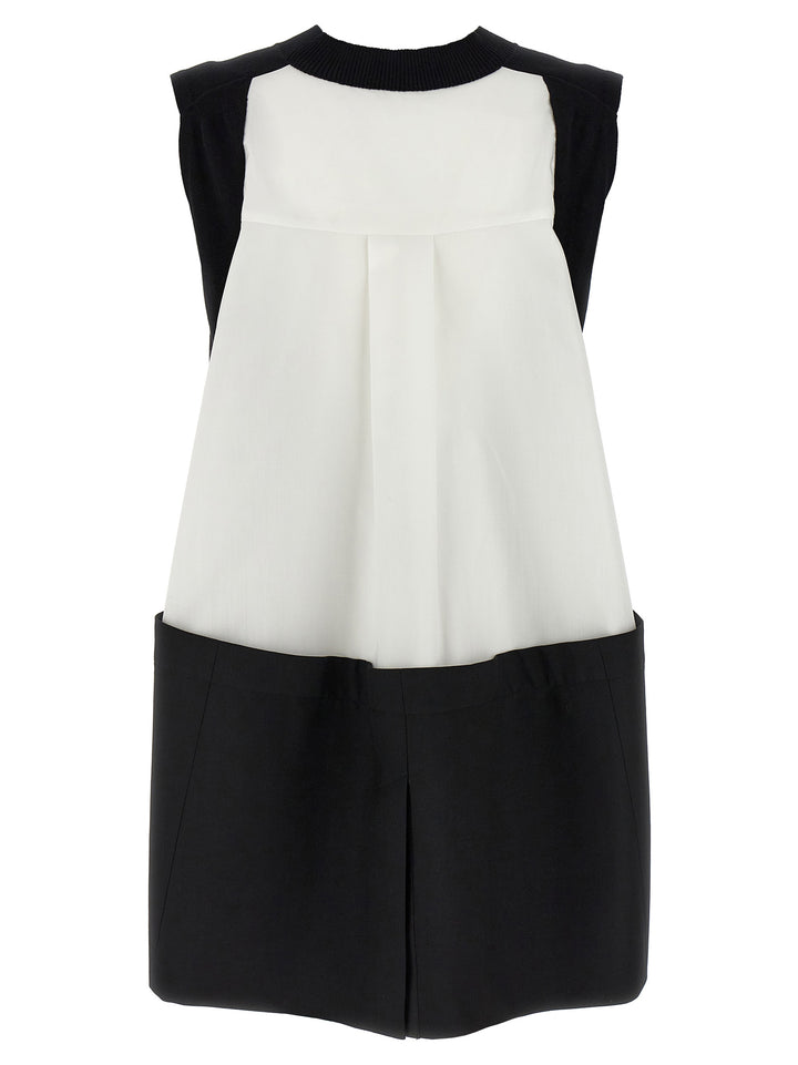 Sacai Patchwork Vest Gilet - Bianco/Nero | 60b1a932bb1ca050d4a5810a8bb5a6478619687b
