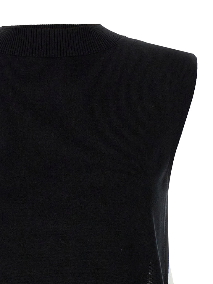 Sacai Patchwork Vest Gilet - Bianco/Nero | 21c3379660a42896dfe0e51f1b43c370b03f00ed