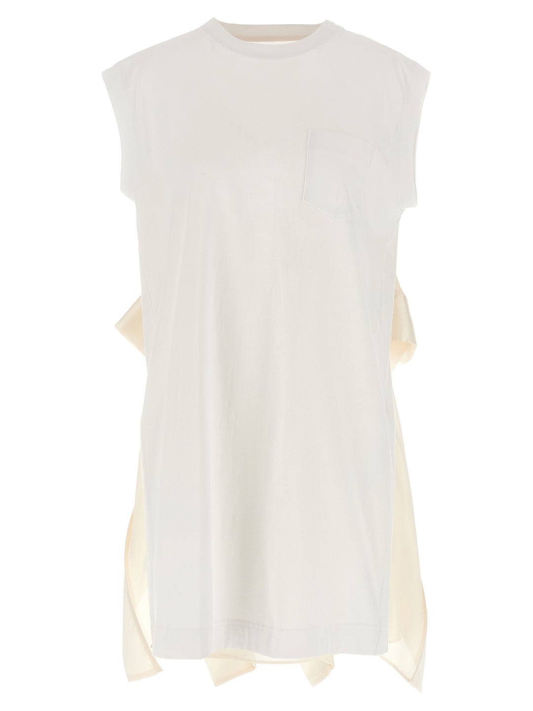 Sacai Pleated T-Shirt Abiti - Bianco | 108ec6bdcc4b03e727cc31b65090aef58a6194ae