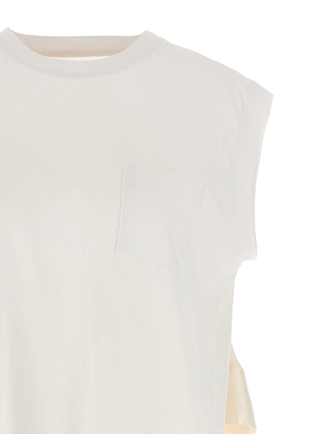 Sacai Pleated T-Shirt Abiti - Bianco | ac1073246ea491c8e01dd7a4b453d5ff86d2b96f