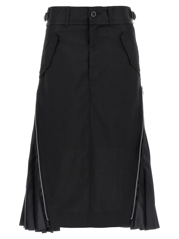 Sacai Cargo Mix Gonne - Nero | ab3a9e95c38661281c6418c8e472caf71dbbe94c