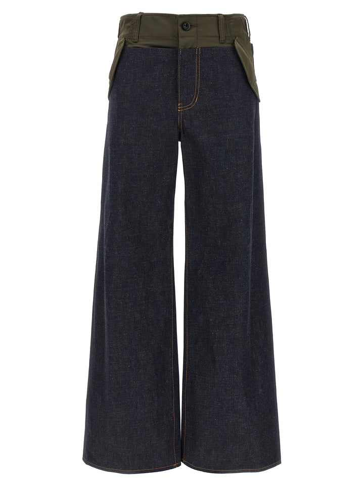 Sacai Denim Pants Jeans - Blu | 26269fc270abbac754447af75ab8360297f8ab2f