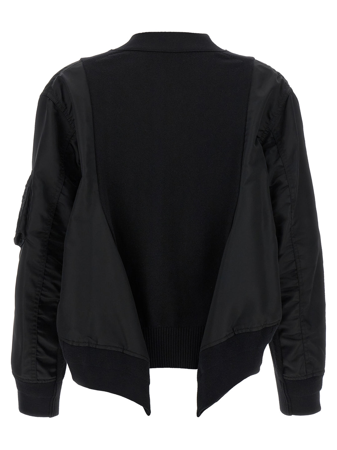 Sacai Nylon Insert Cardigan Maglioni - Nero | a0b09995ee7197901f08eaad1e2d158eccff08d8