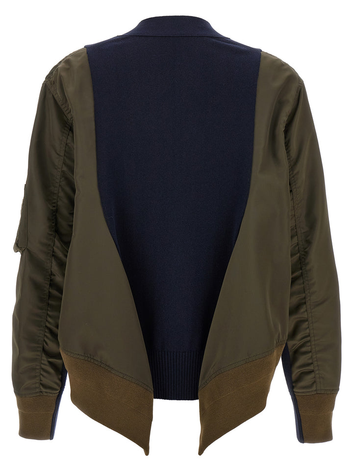Sacai Nylon Insert Cardigan Maglioni - Multicolor | 6e3dd2c9e9077ea86871895eec4bd56e53d351d3