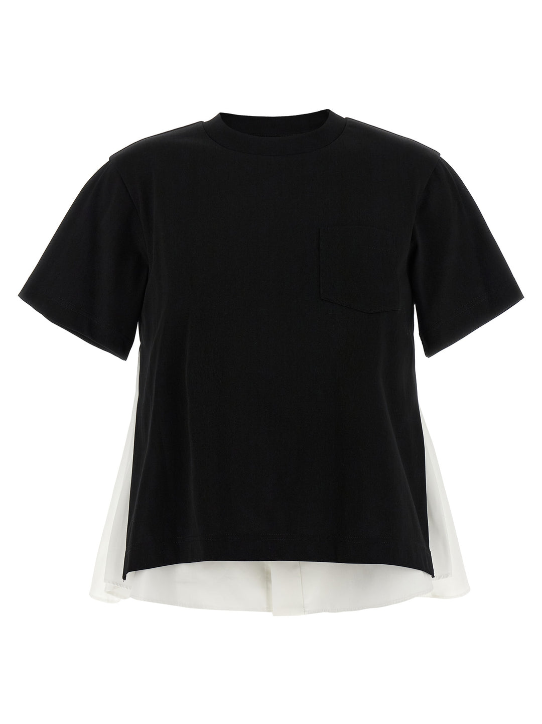 Sacai Double Layer T shirt - Bianco/Nero | f98a2600fc6101f86d922a6ea028b37676f58189