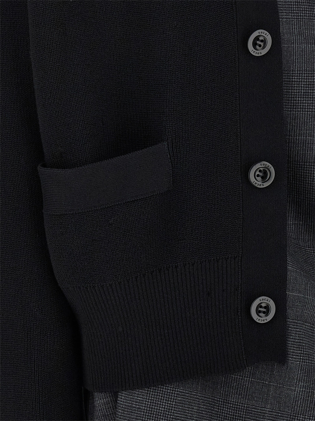 Sacai Double Layer Cardigan BlazerS - Nero | d4d622147fed22405455946eae6e09a36a739ae7