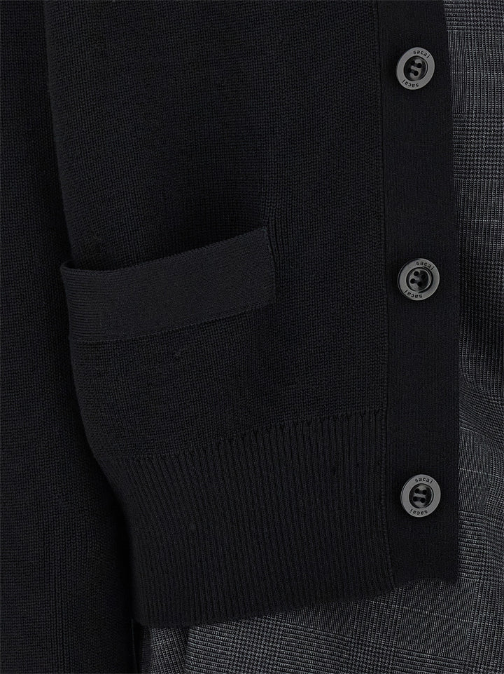 Sacai Double Layer Cardigan BlazerS - Nero | d4d622147fed22405455946eae6e09a36a739ae7