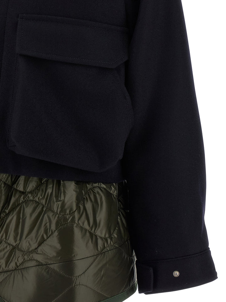 Sacai Melton Puffer Jackets - Multicolor | 9a8b09854d298be2489f4c3a833cbef1dffd437b