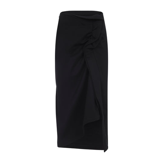 Black Hanam Cotton Midi Skirt
