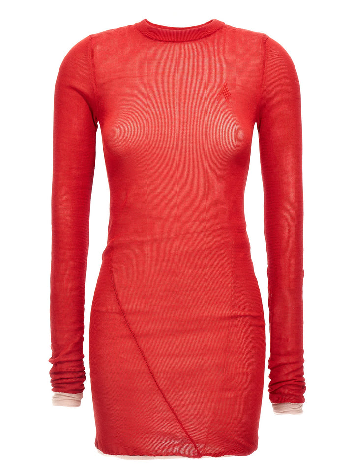 The Attico Two-Material Minidress Abiti - Rosso | cbda1c77a98176e1cfdf7ae68fcb22bf35a2873a