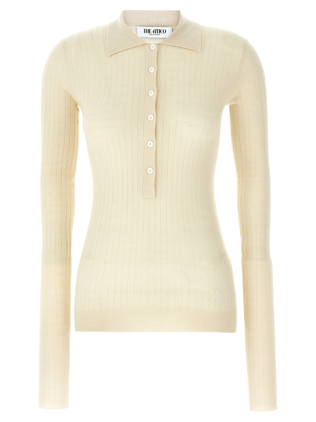 The Attico Ribbed Sweater Maglioni - Bianco | 7f724ceda00894093edae35e9d5f99613566c43b