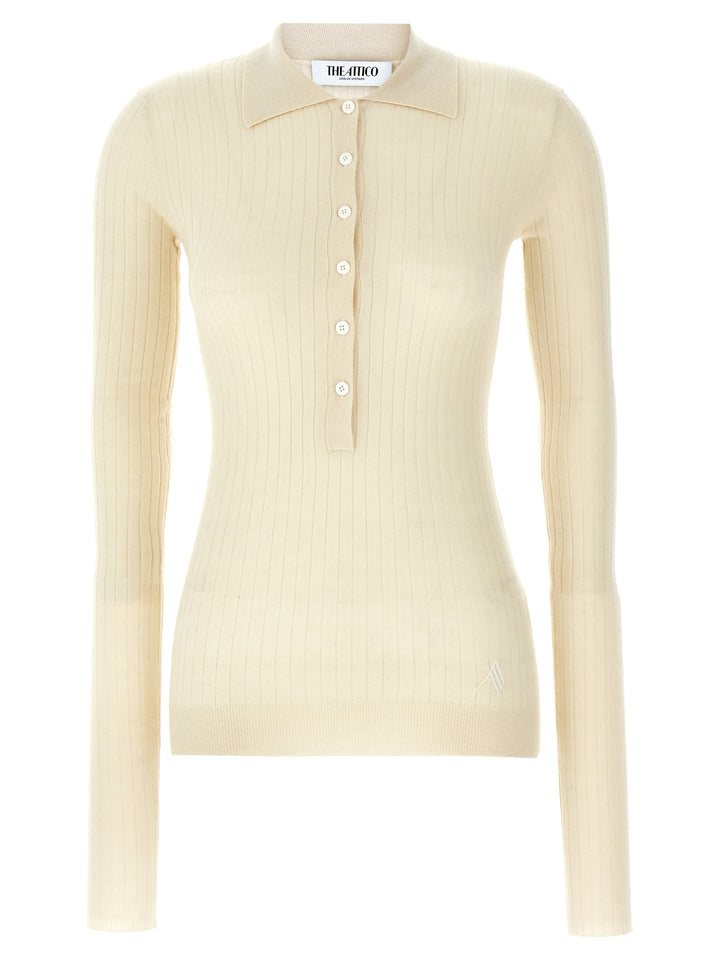 The Attico Ribbed Sweater Maglioni - Bianco | 7f724ceda00894093edae35e9d5f99613566c43b