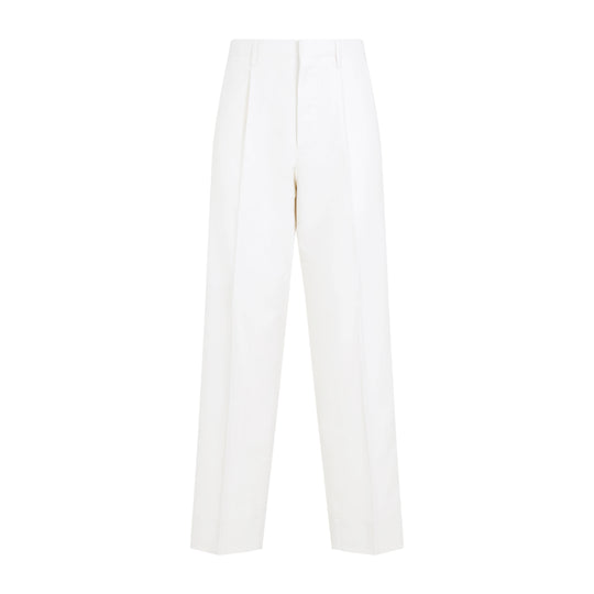 White Cotton Cashmere Pants