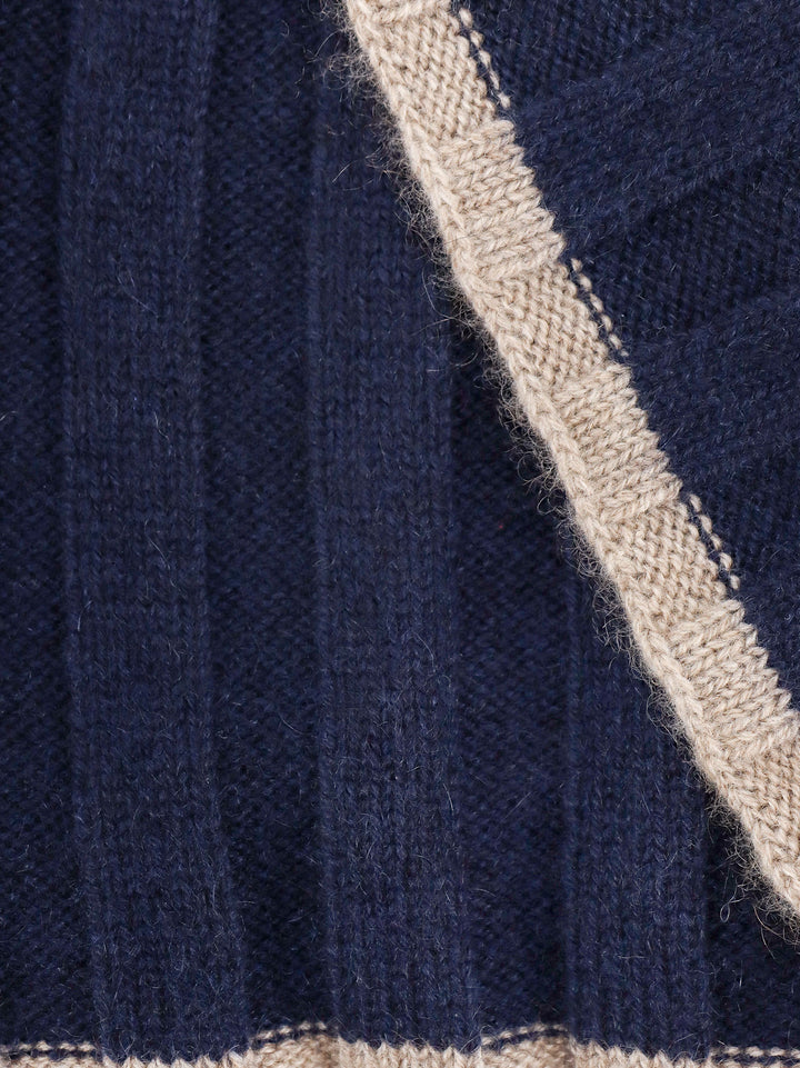 Brunello Cucinelli Scarfs - NAVYCAMEL | 35344e5ea9388c751e3a2f53b220489bb0104f35