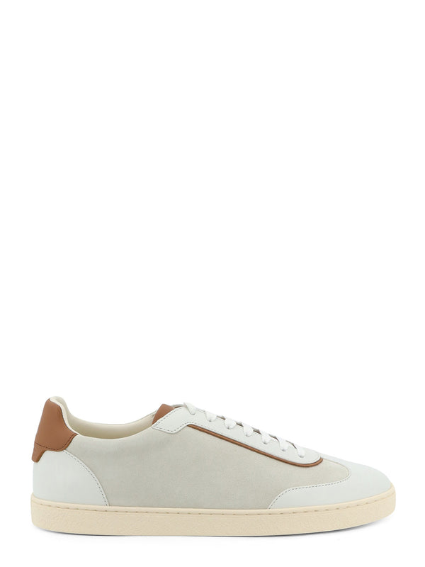Low-Top Suede And Leather Sneakers