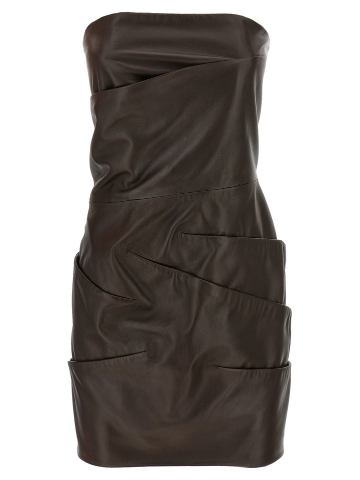 The Attico Leather Dress Abiti - Marrone | 22bbc3d68a9f66382f92adaac231a53f6f6373ce