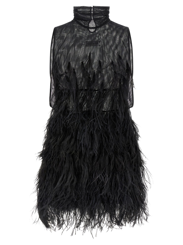 The Attico Ostrich Feather Dress Abiti - Nero | 260aef7bd851fee528f90b1c1e8f85751803372f