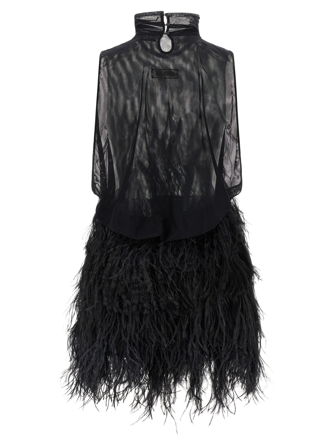 The Attico Ostrich Feather Dress Abiti - Nero | 4b38449d84a4f5a515919676a4960c3c194513bb