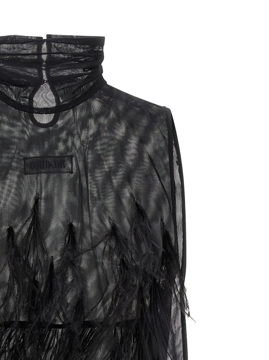 The Attico Ostrich Feather Dress Abiti - Nero | 114a96ac40d6473225668a978003620d90536973