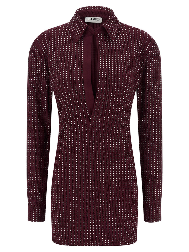 The Attico Rhinestone Dress Abiti - Bordeaux | b257f1db8bb0a94f84c3d5656cf8520e81beb1c5
