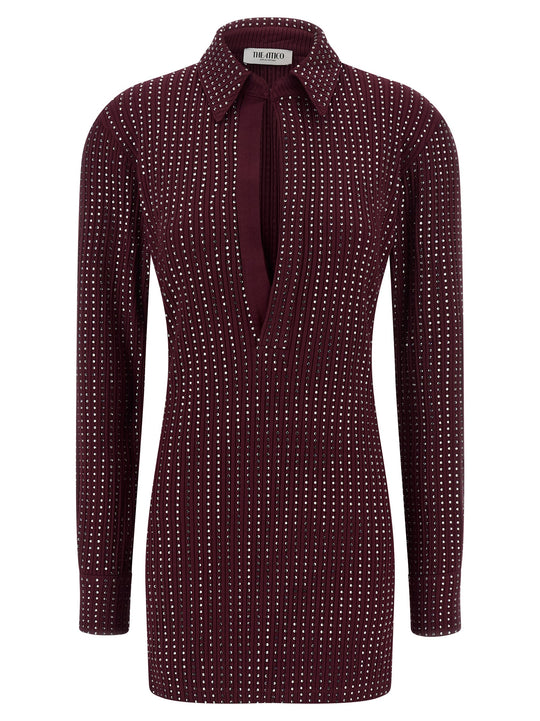 Rhinestone Dress Abiti Bordeaux