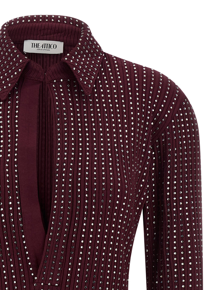 The Attico Rhinestone Dress Abiti - Bordeaux | 537f852c306ac3c819db31396e131c02abcb910f