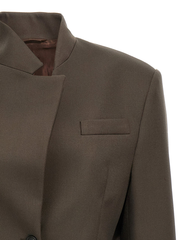 The Attico Maxi Shoulder Strap Blazer BlazerS - Marrone | ec366c3699654929bfc5a6f85516308f789fa5b2