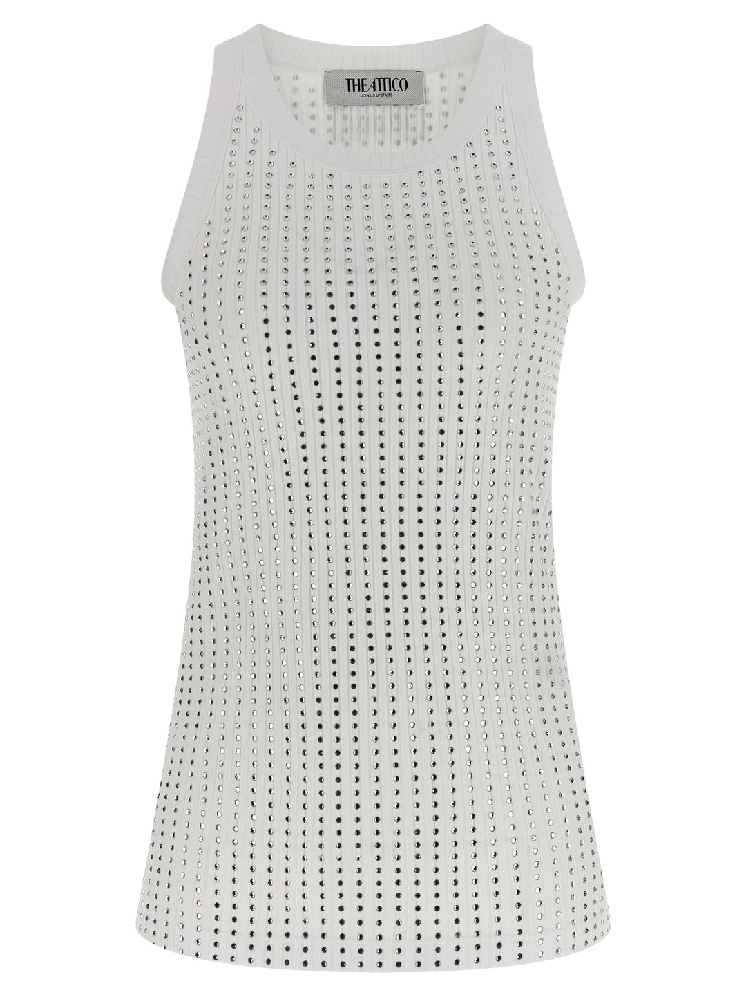 The Attico Rhinestone Tank Top Top - Bianco | b8406dfc1c048c39c355f9e24c48fed11702f0ca