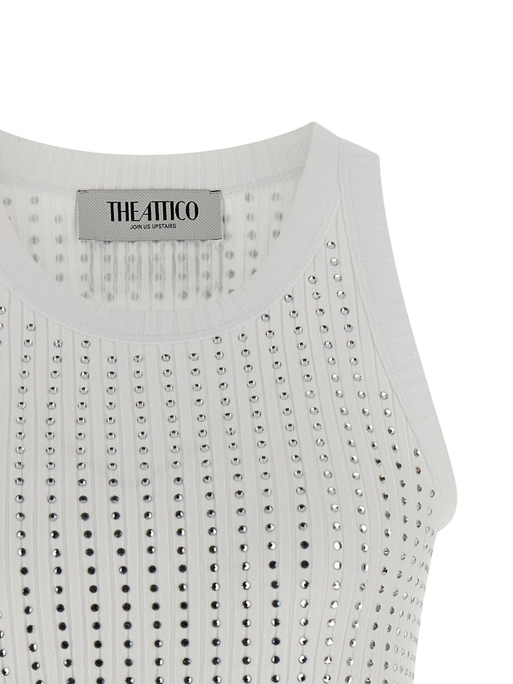 The Attico Rhinestone Tank Top Top - Bianco | 54fd9a2235f04152eed7aefb8e969aaa060cf19d