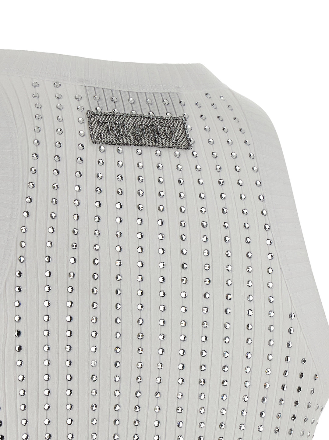 The Attico Rhinestone Tank Top Top - Bianco | 7c2b377092f7d8223c2554040e9ac22a6f619774