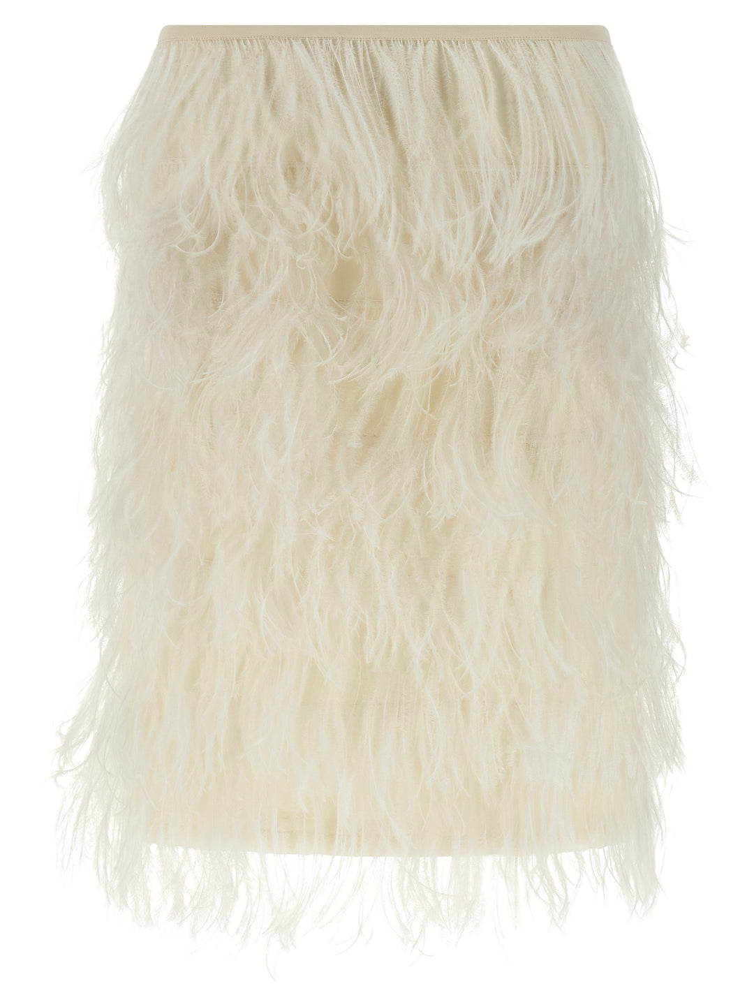 The Attico Ostrich Feather Skirt Gonne - Bianco | 93d0af973ecaf18107a0718008a0423e2d9a2df4