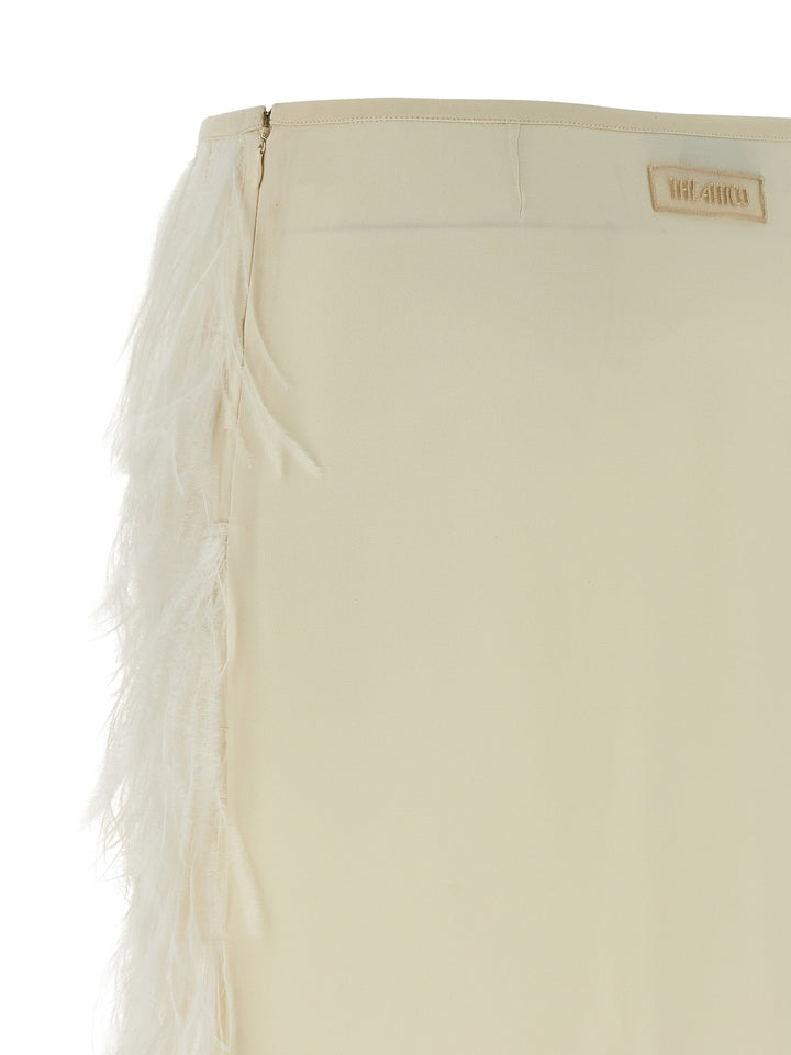 The Attico Ostrich Feather Skirt Gonne - Bianco | 44bb412592138f44797b9df7f85018d8b666a349