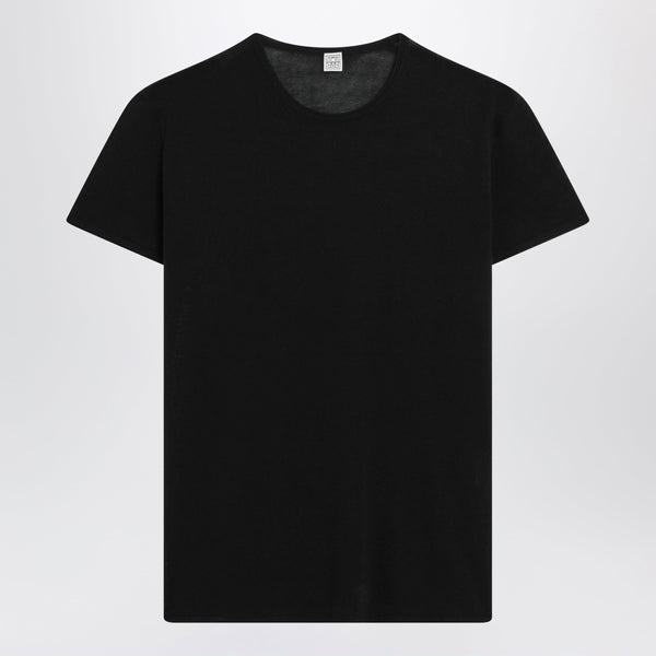 Black Silk Crêpe T-Shirt