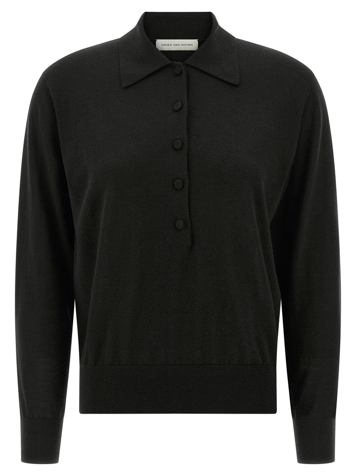 Dries Van Noten  Tuno Polo - Nero | 51505f4a1433334f8a4daf286d214d48454952d1