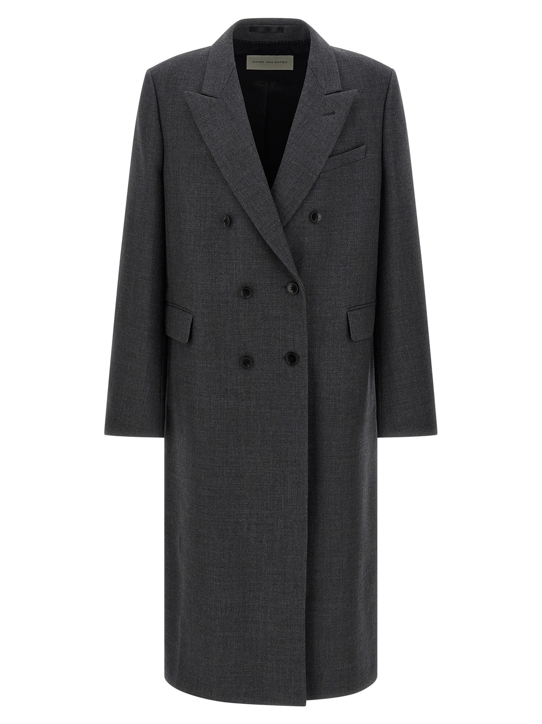 Dries Van Noten  Double-Breasted Coat Trench e Impermeabili - Grigio | 25c55ea8b9c98194d75ab0d409328528116fe97b