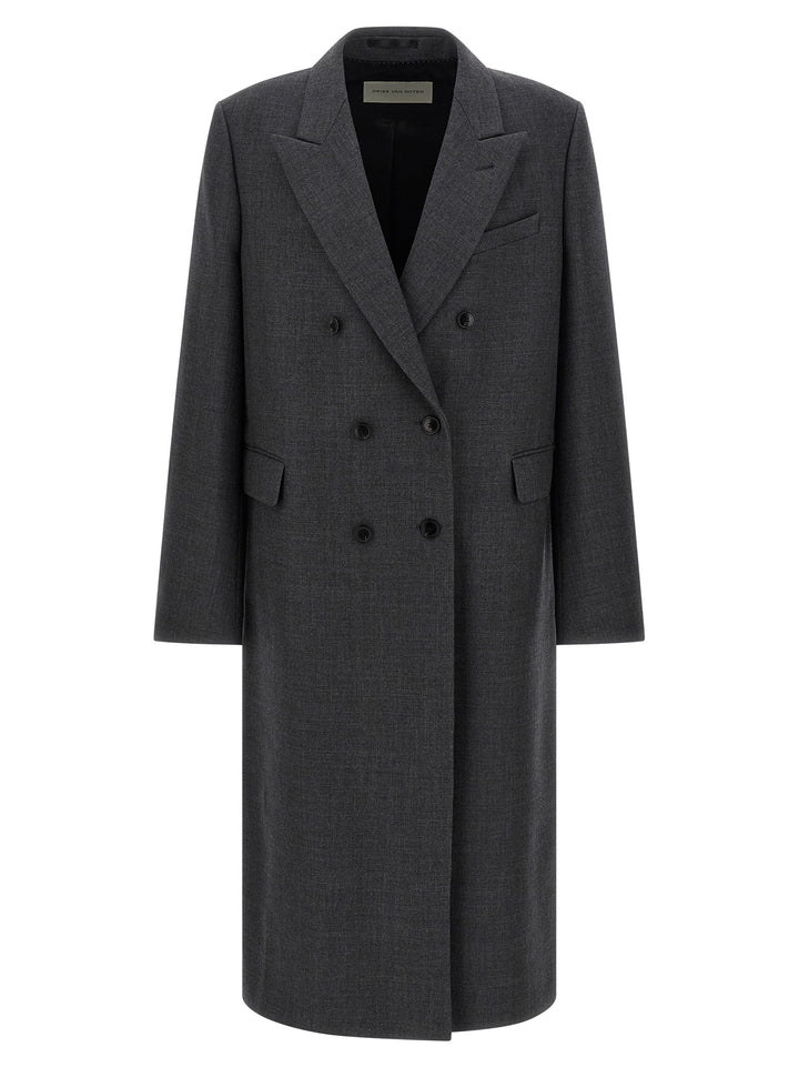 Dries Van Noten  Double-Breasted Coat Trench e Impermeabili - Grigio | 25c55ea8b9c98194d75ab0d409328528116fe97b