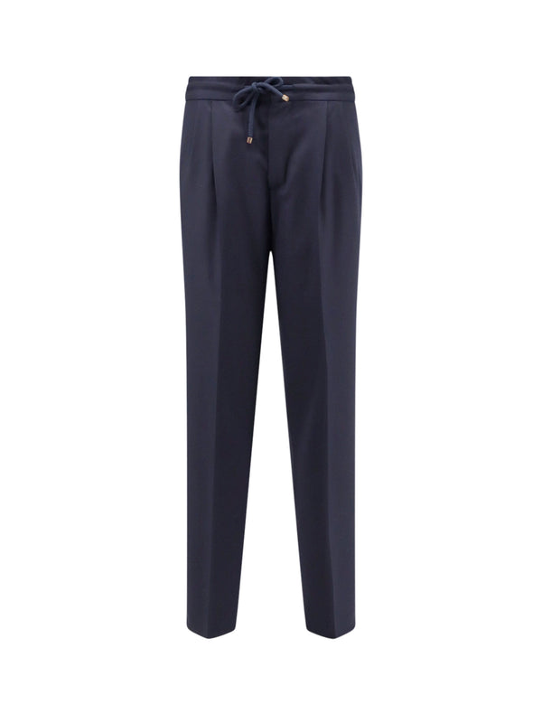Virgin Wool Trousers With Adjustable Drawstring