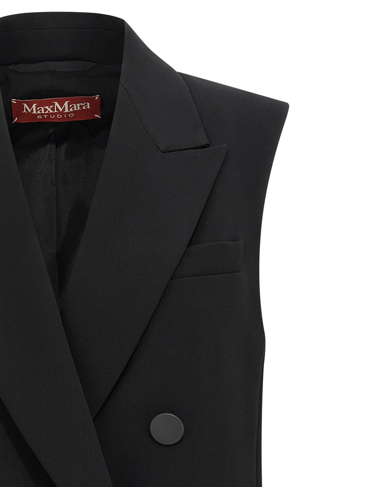 Max Mara Studio Pomez Gilet - Nero | 5070b4e8a3dcae295da365ff175125bbfe01be10